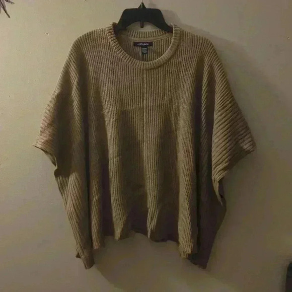 Angee Sweater Baxy Pull Over Brown Scoop Neck Acrylic One Size Fits All - Picture 2 of 4